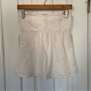 Y2K AEO Powder White Braided Tube Top